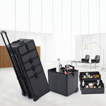 4 in1 Rolling Cosmetic Cases Makeup Trolley Aluminum Beauty Cosmetic Case