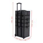 4 in1 Rolling Cosmetic Cases Makeup Trolley Aluminum Beauty Cosmetic Case