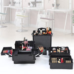 4 in1 Rolling Cosmetic Cases Makeup Trolley Aluminum Beauty Cosmetic Case